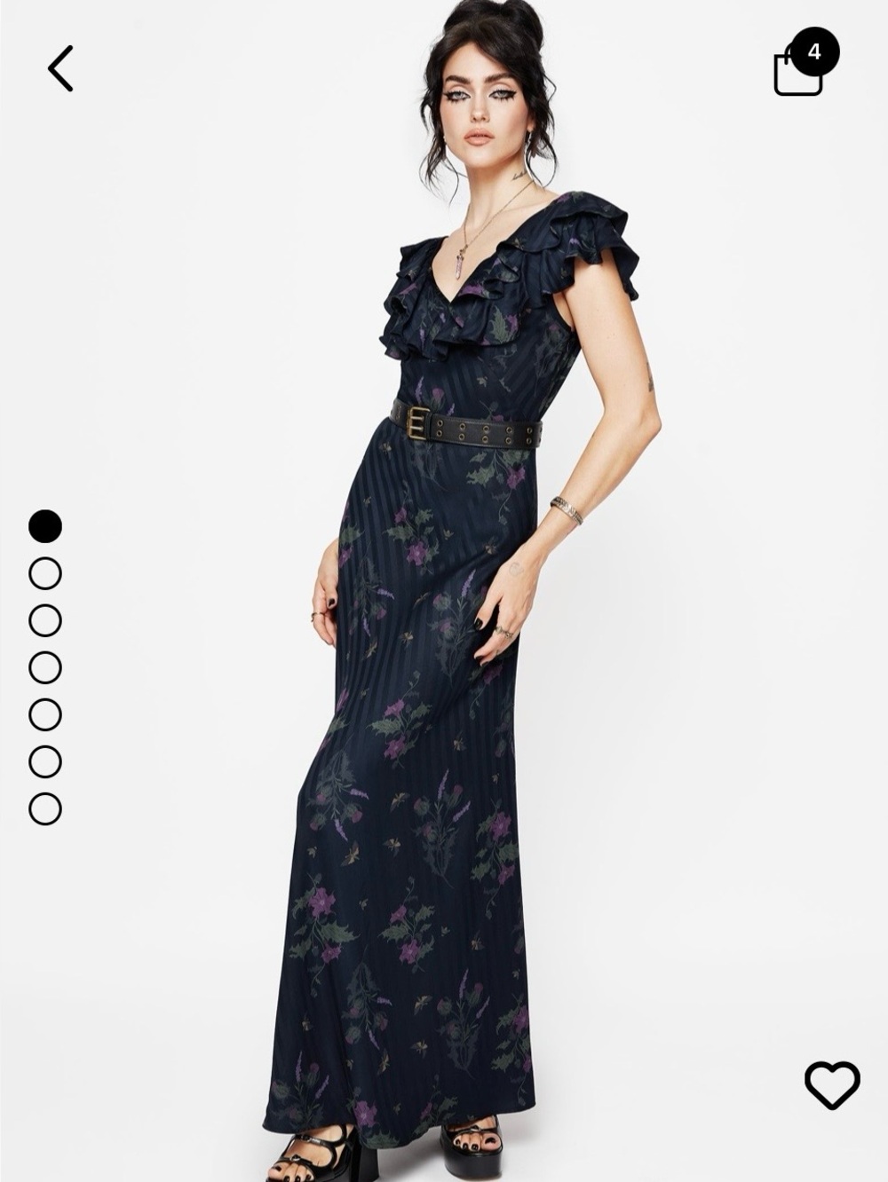 NWT!! Disturbia Black Maxi Dress with Purple Floral Print